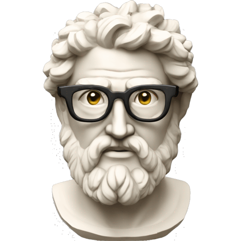 Ancient Greek King Odysseus Statue Face Only, Nerd, Glasses, Off-white, No color emoji