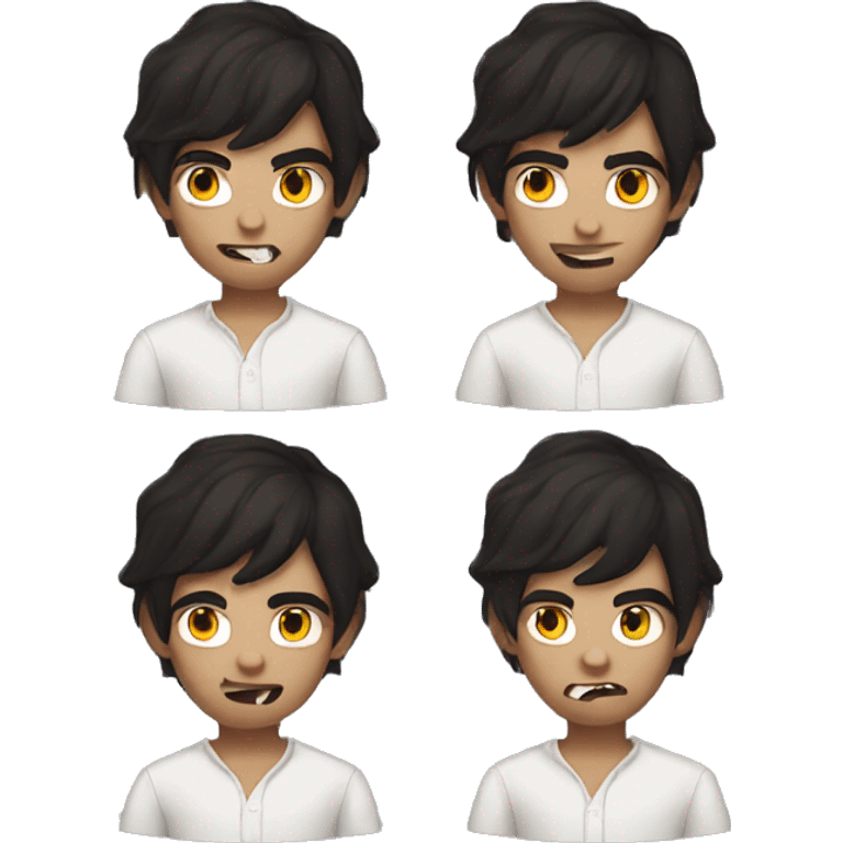 teen boy vampire with dark hair and white shirt emoji