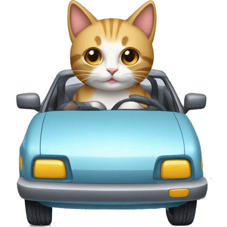 Gato em um carrinho  emoji