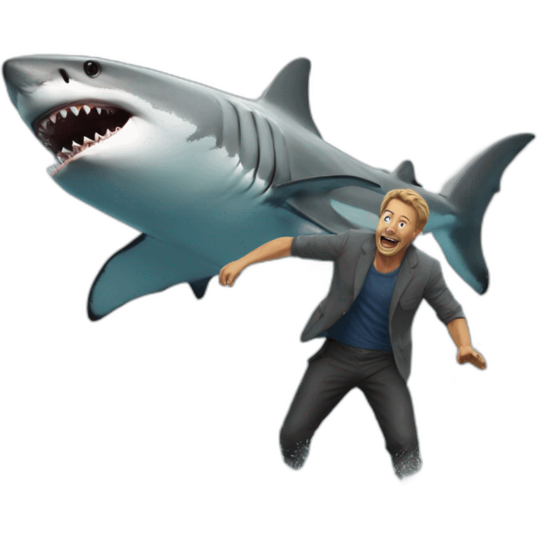 Shark attacks man emoji