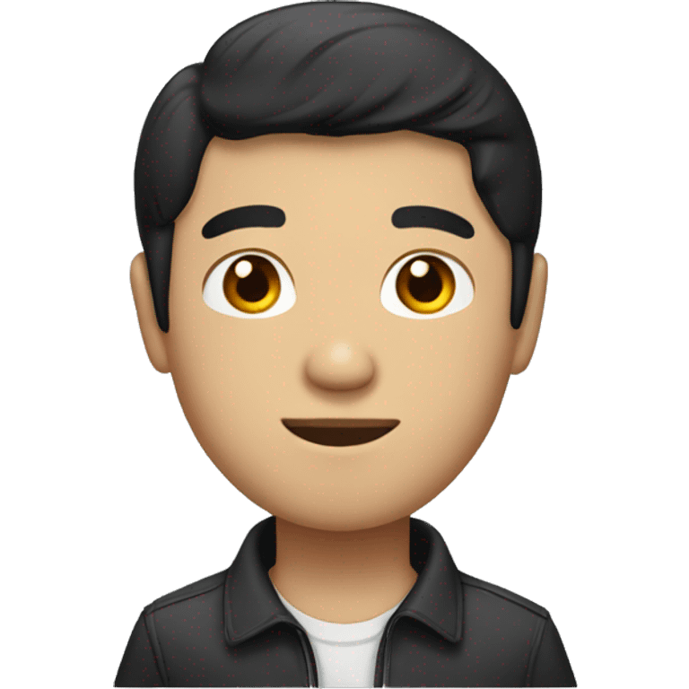 Vietnamese guy with middle part black hair  emoji