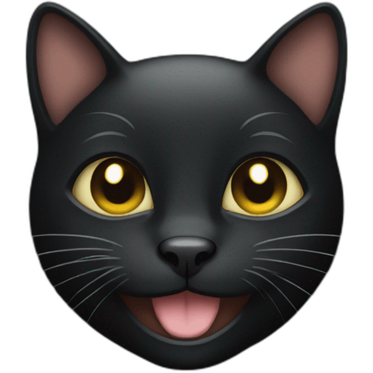 Smiling black cat emoji