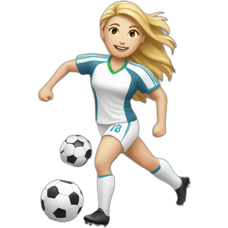 White Woman playing soccer emoji