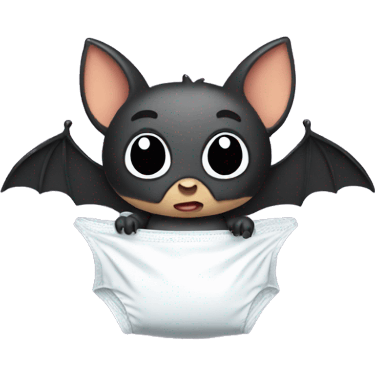 a bat with a diaper emoji