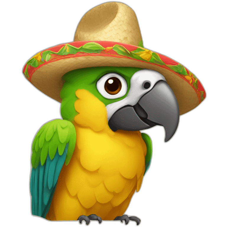 fast nodding parrot with sombrero emoji