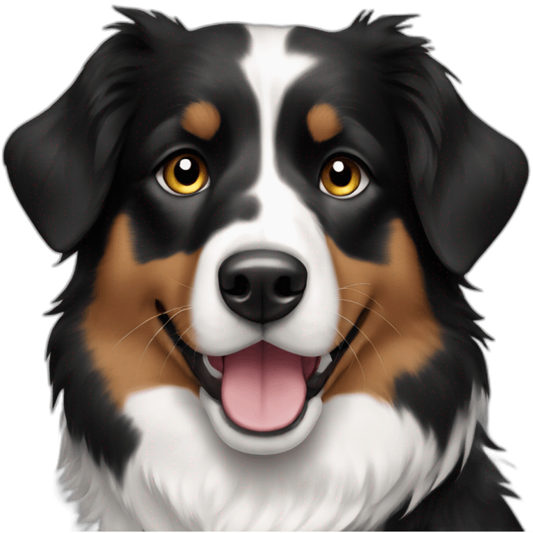 Black and white tricolor Australian shepherd emoji