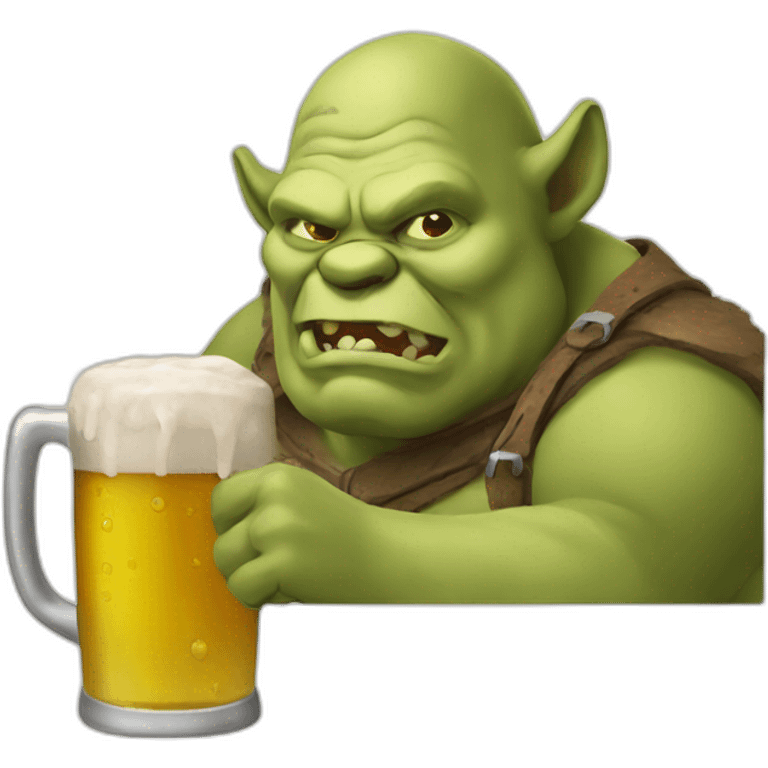 ogre drinking beer emoji