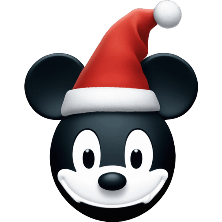 Mickey mouse with a christmas hat  emoji