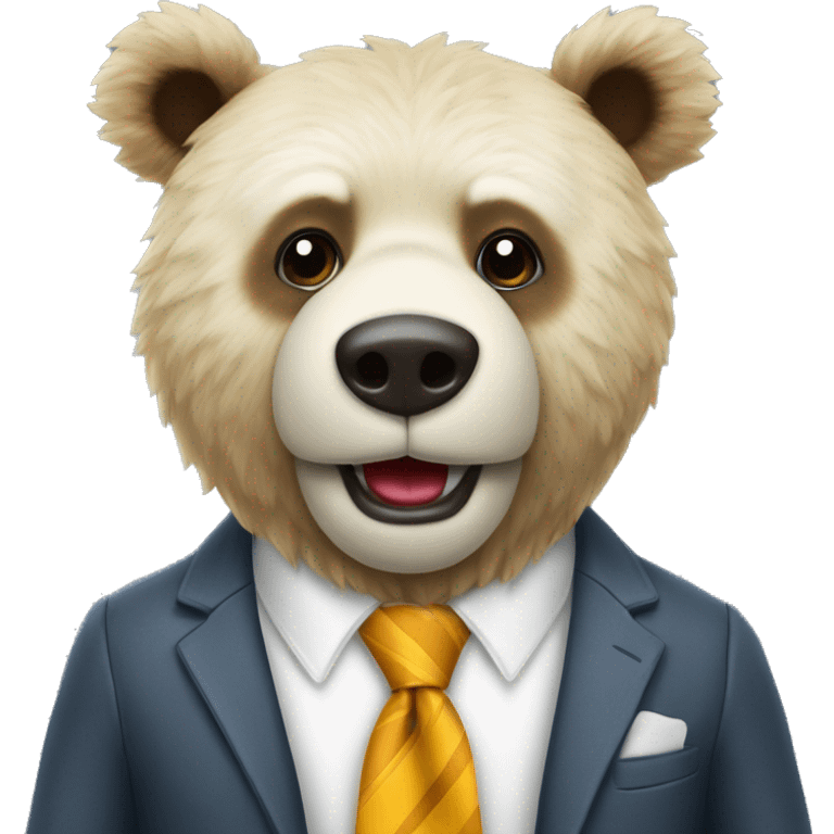 un oso agarrando corbata elegante  emoji