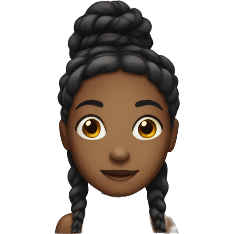 light black girl with braids hair  emoji