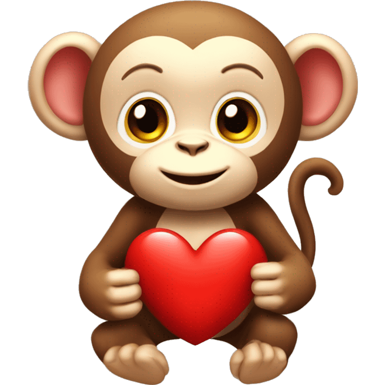 Cute monkey give a red hearth  emoji