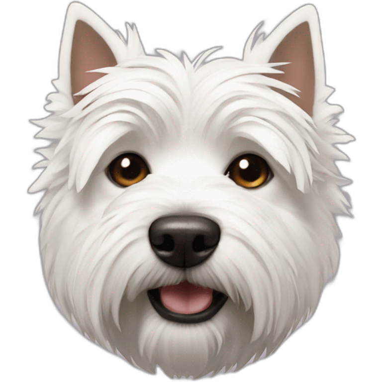 West Highland white terrier with a broken nose emoji