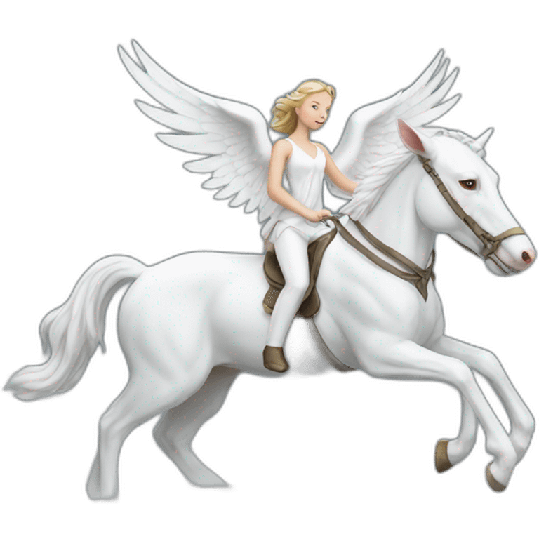 A white angel riding the White deer emoji