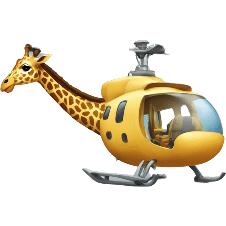 Giraffe in a helicopter emoji