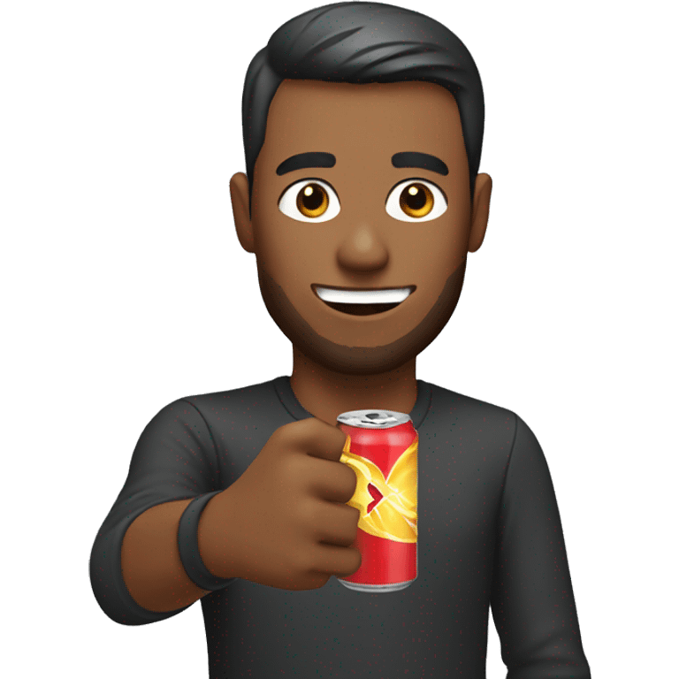 Man holding energy drink  emoji