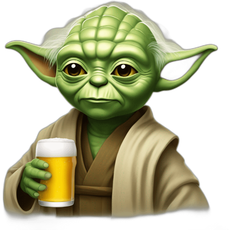 Maître Yoda qui boit une bière emoji