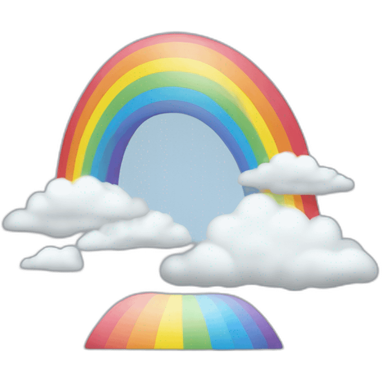 Arc en ciel avec nuage au pied emoji