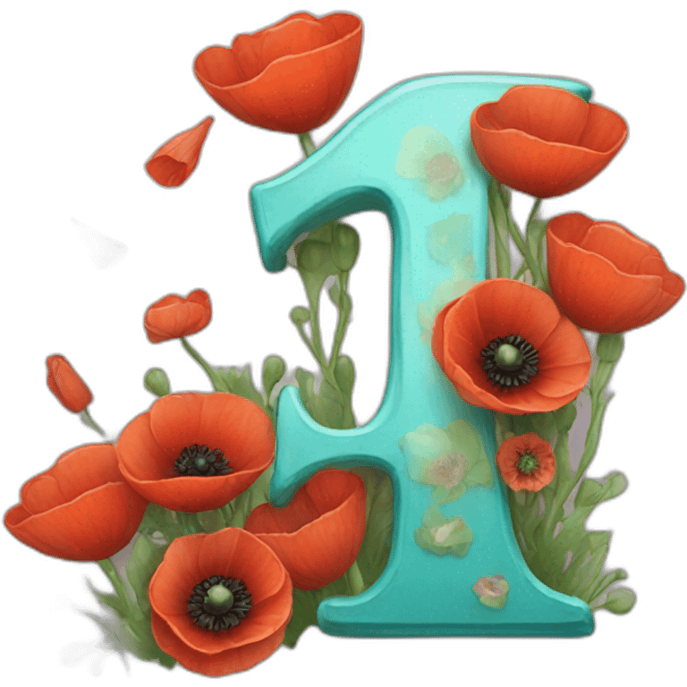 magical letters with poppies emoji