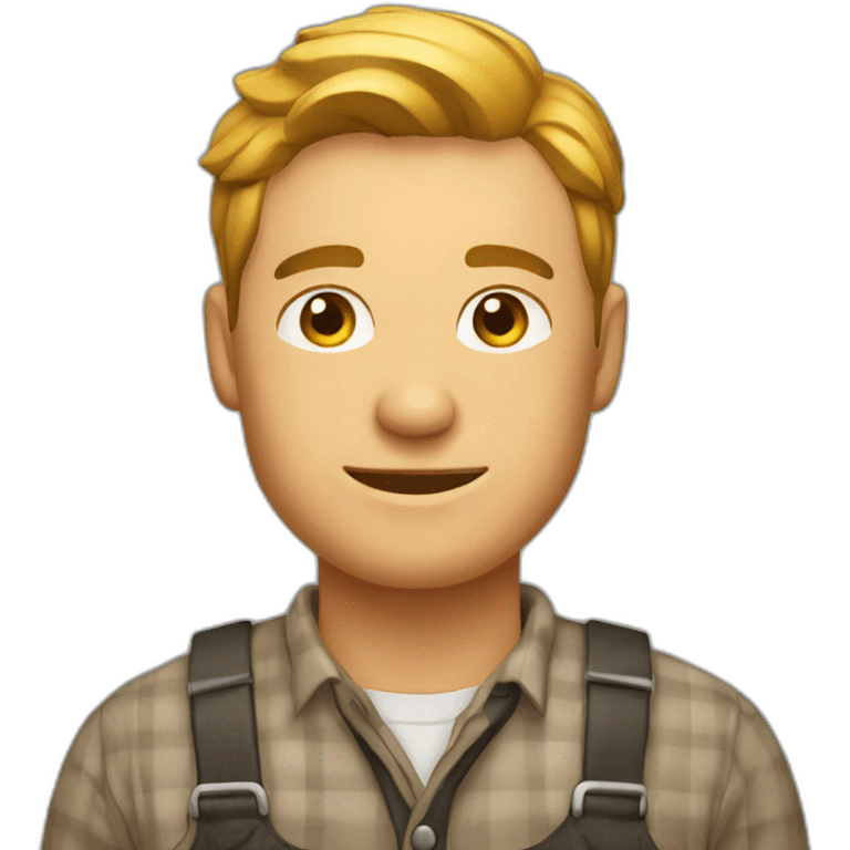 A male farmer, fair and clean-shaven emoji