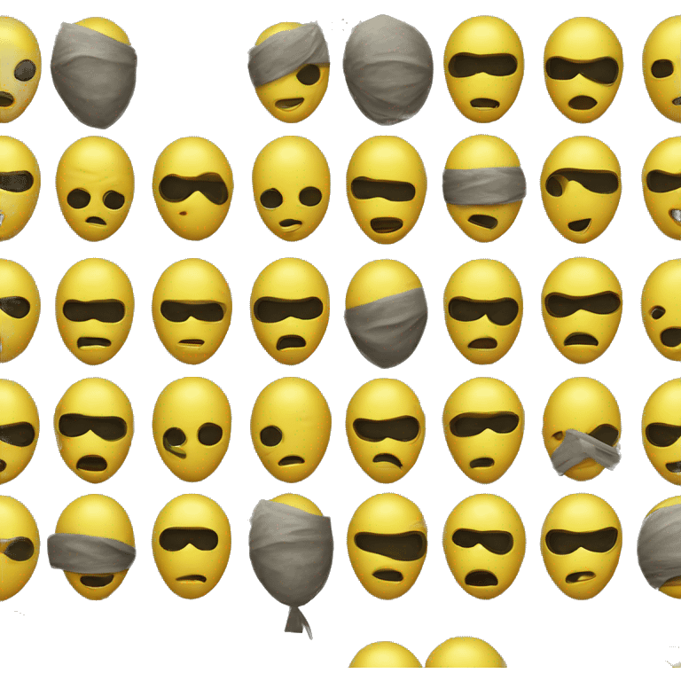 Realistic yellow paint ball mask isolated  emoji