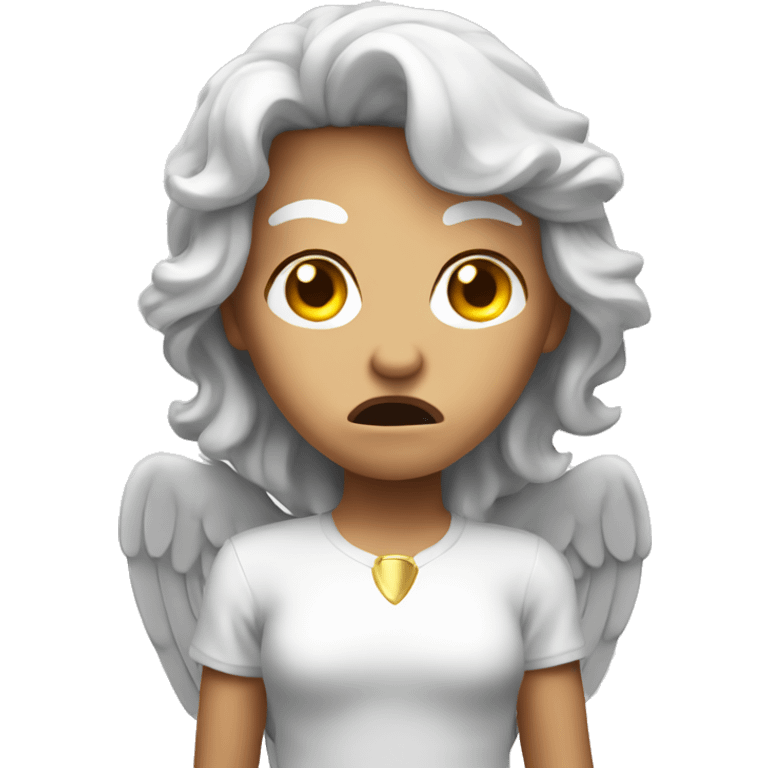 Angry model angel face emoji