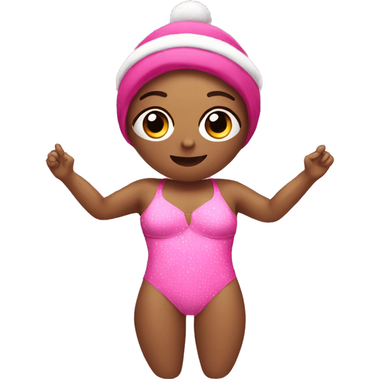 pink person in chrismas swimsuit  emoji