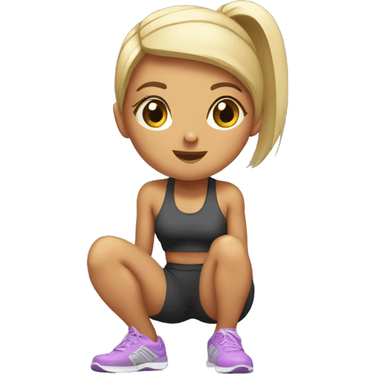 Gym girl squatting emoji