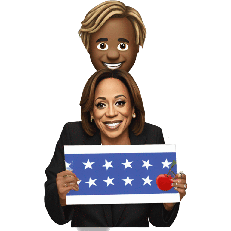 JUICE WRLD holding a Kamala Harris Politcal Sign  emoji