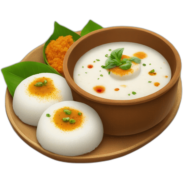 Idli sambhar and white chutney emoji