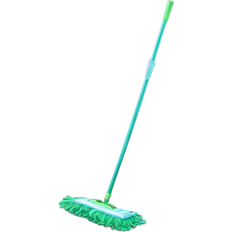 Isolated realistic full length swiffer wetjet mop emoji