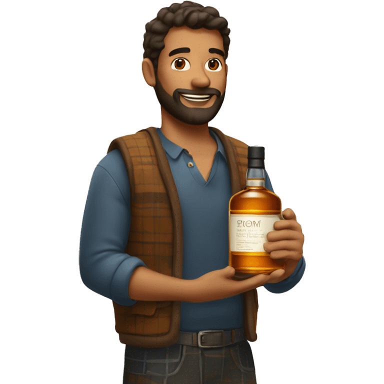 a guy with whisky highland emoji