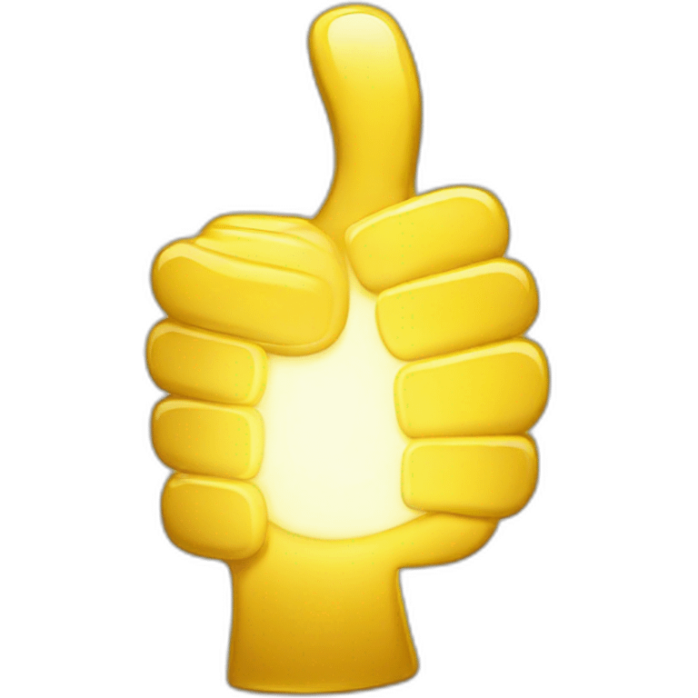 Glowing golden thumbs up award emoji