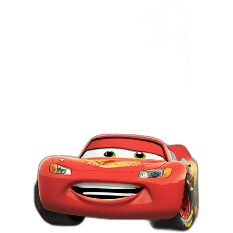 Lightning mcqueen in door 95 in a volcano emoji