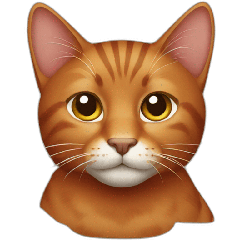 Brown red cat emoji