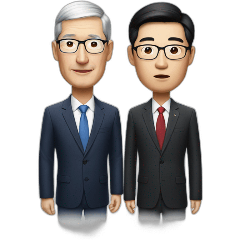 tim cook with korea president  emoji