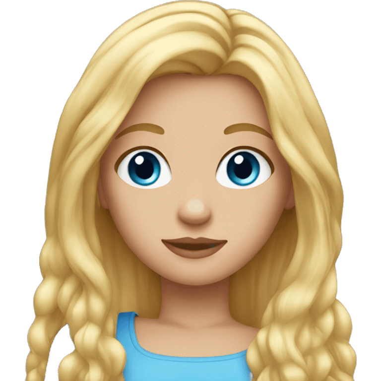 girl with long blonde hair blue eyes emoji