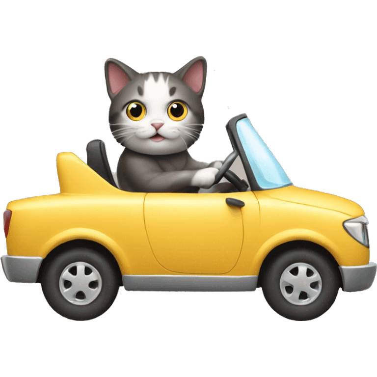 Cat driving car emoji