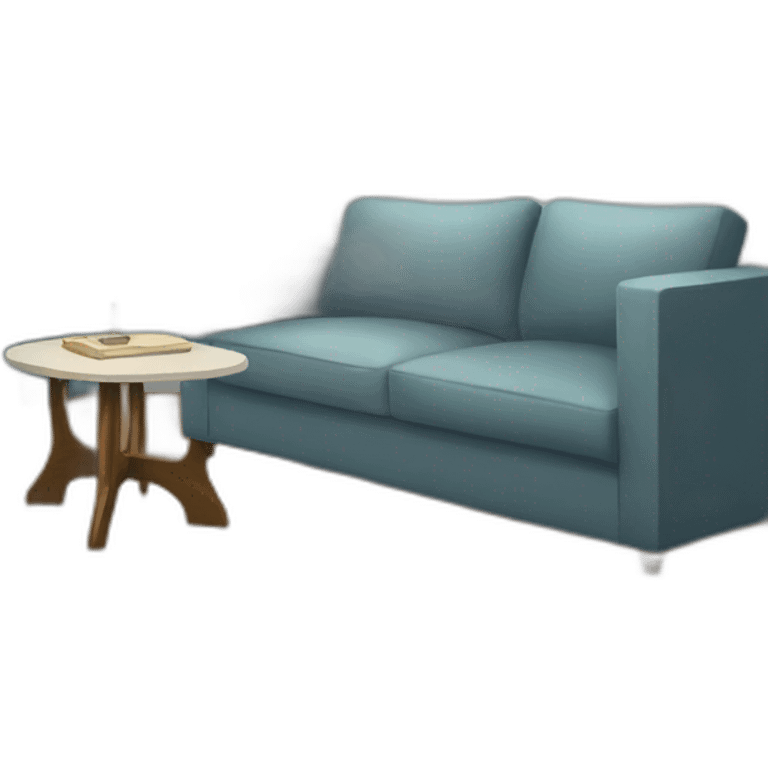 apartment living room with floor lamp on emoji