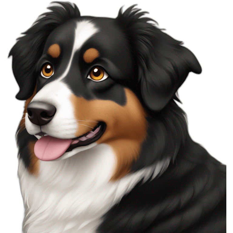 australian shepher black tri black nose emoji