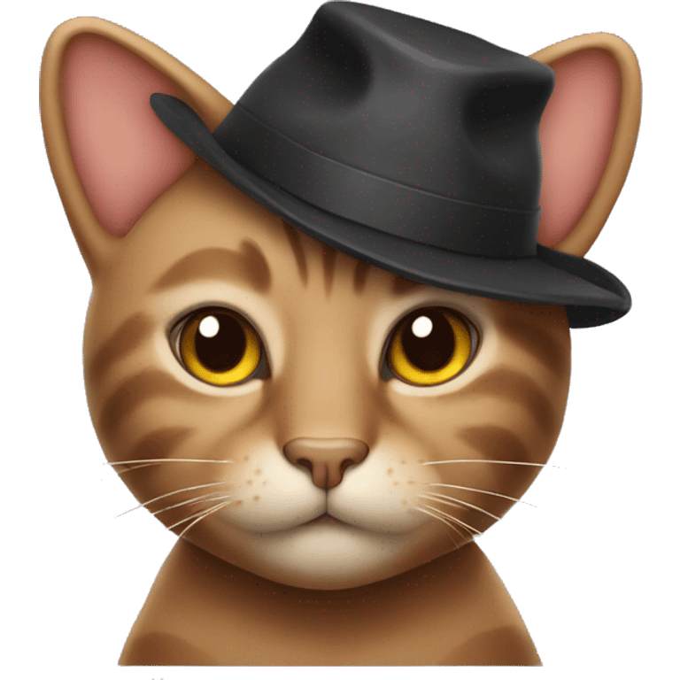 Cat wearing teddy bear hat emoji