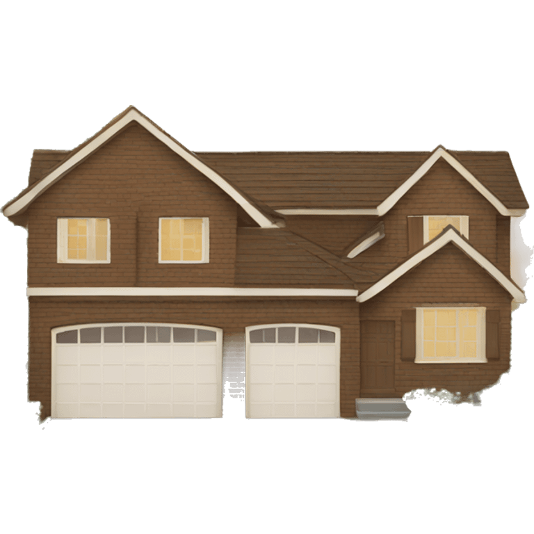 Brown house with double garage  emoji