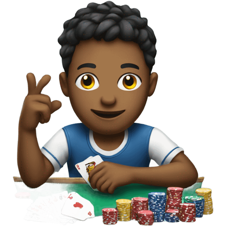 Boy playing poker emoji