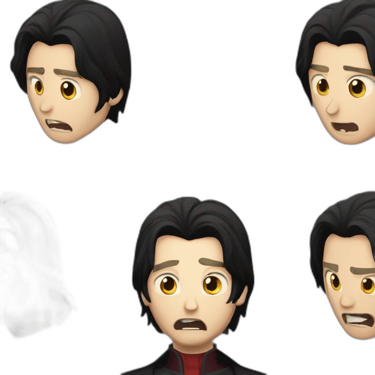 young mads mikkelsen as an angry black haired vampire emoji