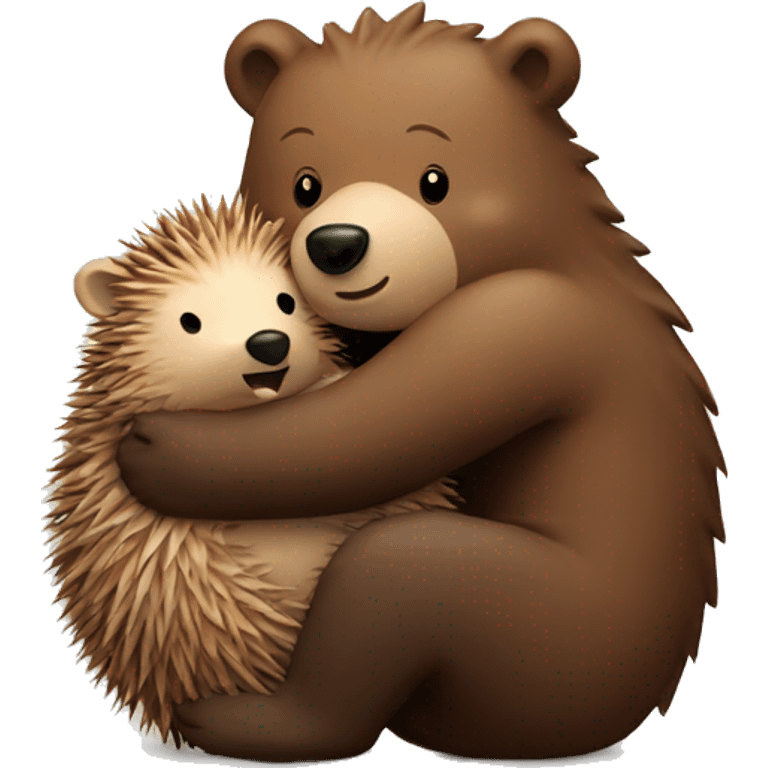 bear hugging hedgehog emoji