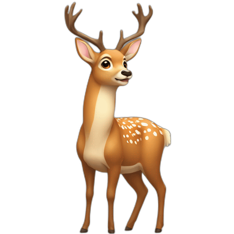 A deer with his hand up  emoji