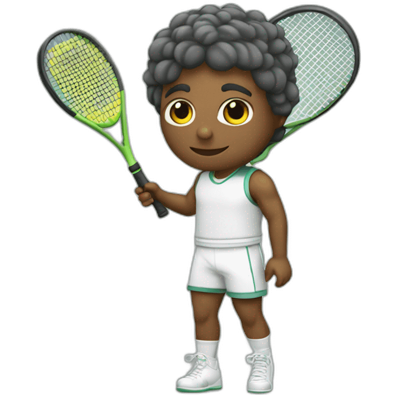 Kawaii Conquistadores with tennis racket emoji