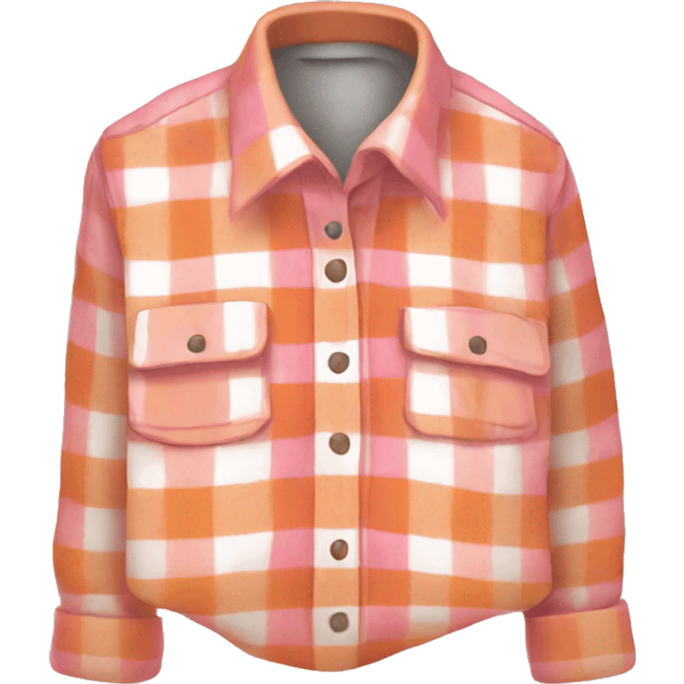 Pink, white and orange flannel shirt  emoji