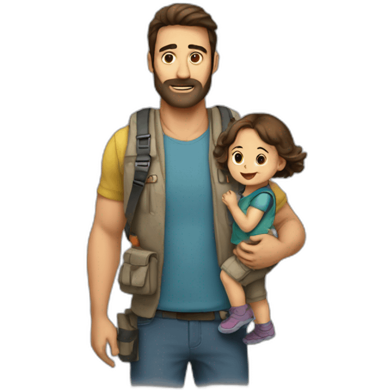 Tall-big-Geologist-man-carrying-toddler-girl emoji