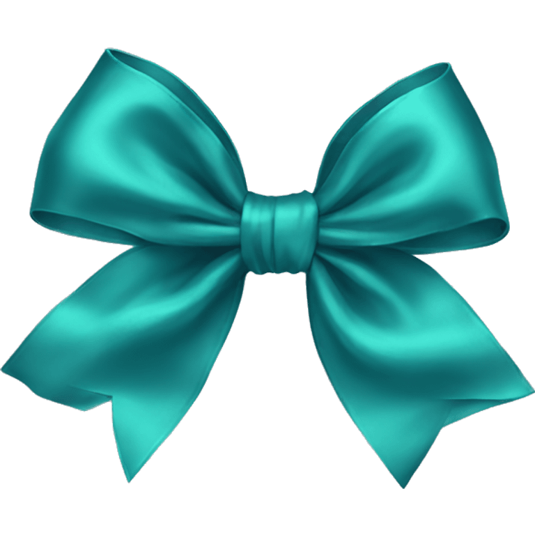 Realistic teal silk bow emoji