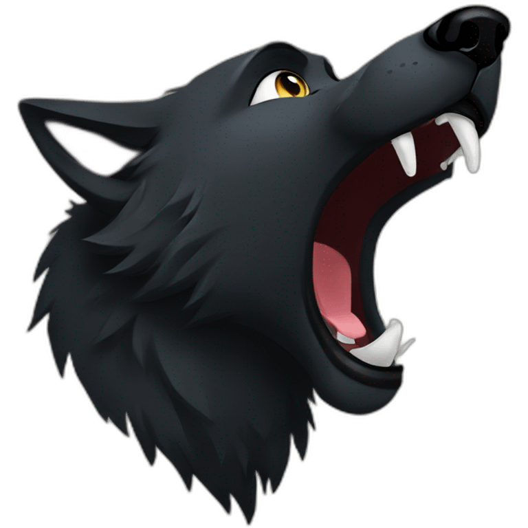 Black wolf howling  emoji